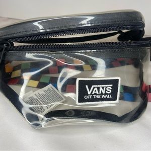 VANS Clear Cross Body Pack, Rainbow Checkered Strap